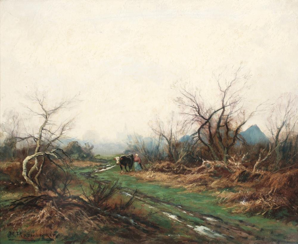 Alfred Rasenberger comparable auction result: alfred rasenberger 1885 1949 landscape with peasant woman and cow