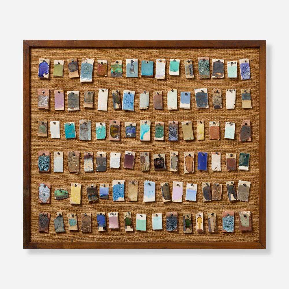 Rose Cabat comparable auction result: rose cabat framed collection of ninety glaze samples