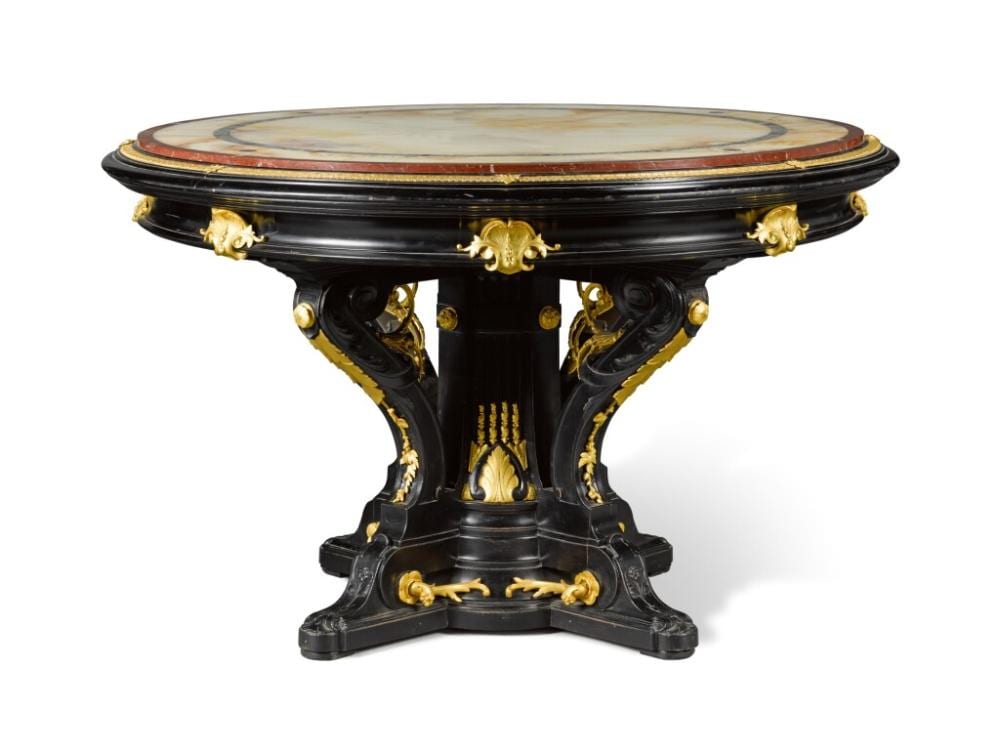 Charles-Guillaume Diehl comparable auction result: a napoleon iii ebonised and gilt bronze centre table circa 1865 by charles guillaume diehl