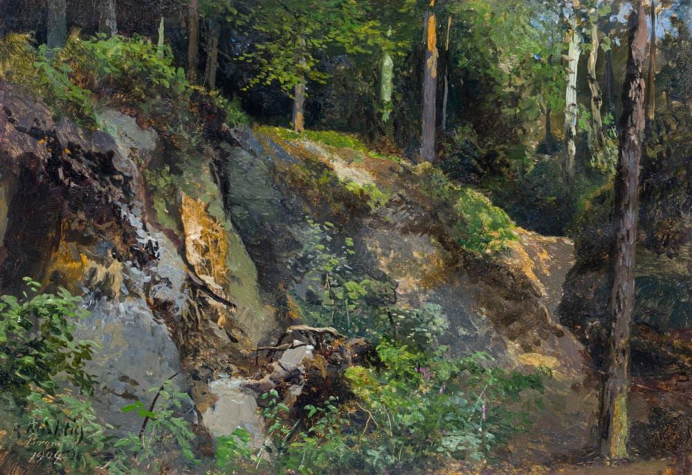 Bernhard Mühlig comparable auction result: bernhard m hlig am brand s chsische schweiz 1904