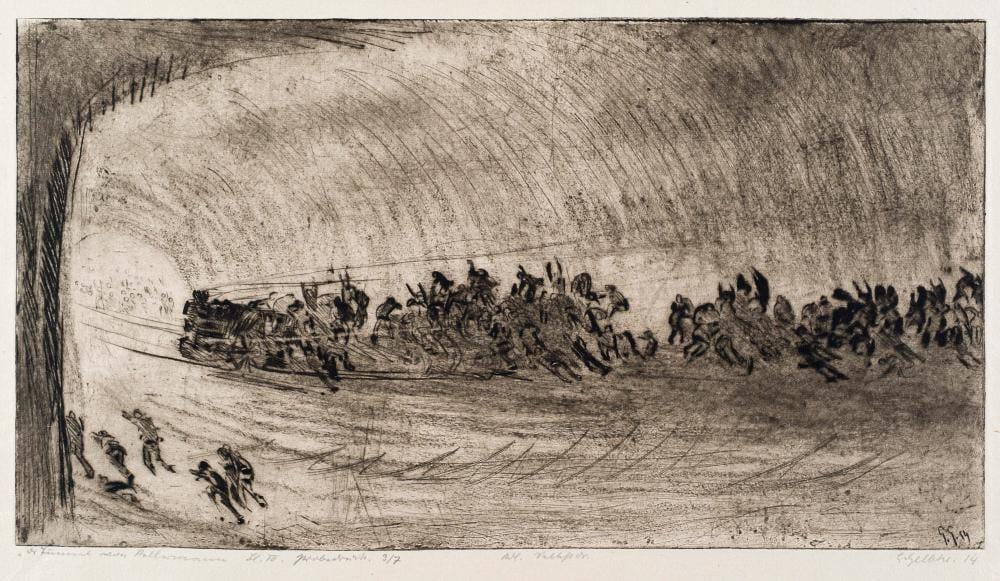 Georg Hermann Gelbke comparable auction result: georg gelbke f nf illustrationen zu bernhard kellermann der tunnel 1914