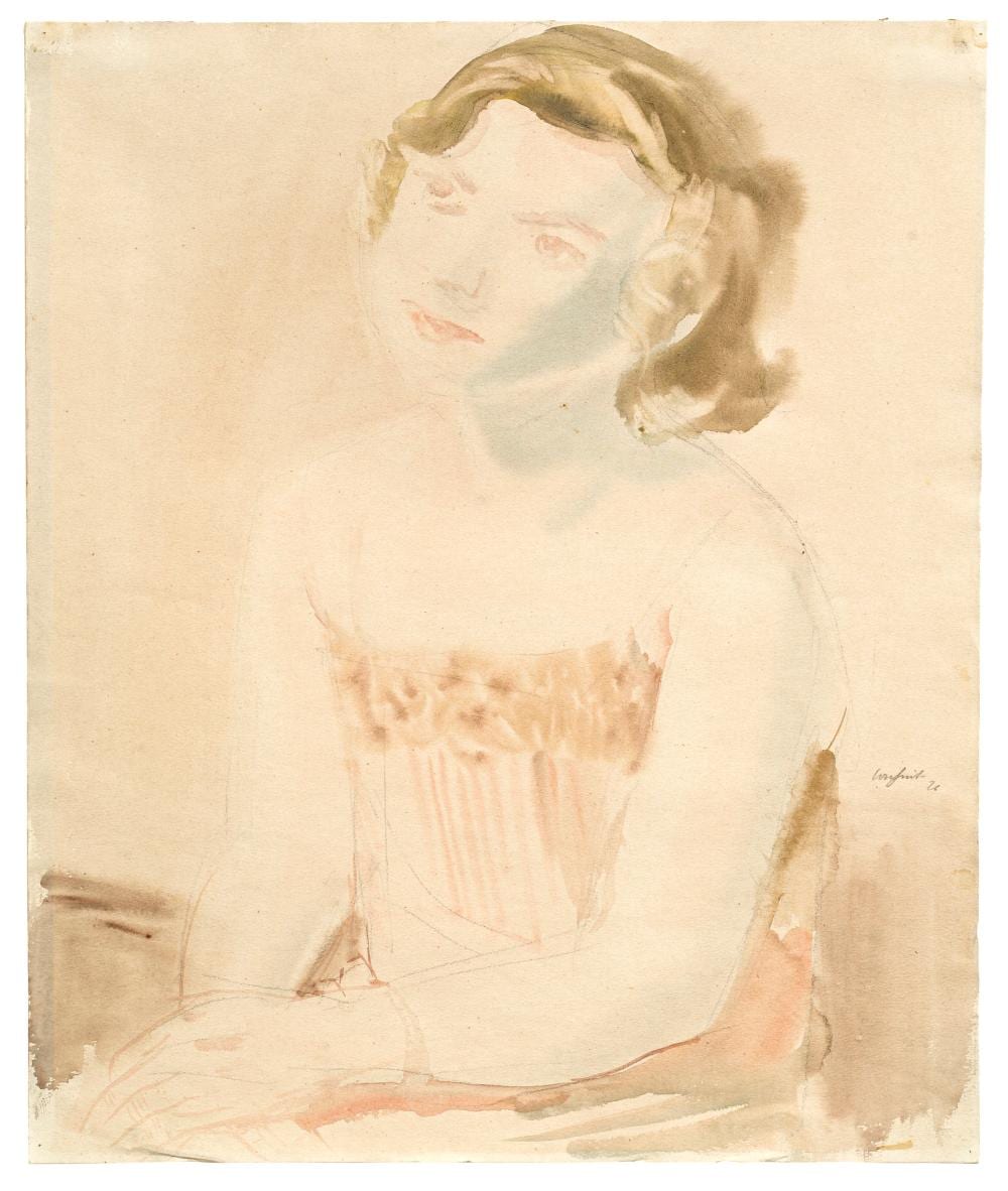 Wilhelm Lachnit comparable auction result: wilhelm lachnit sitzende junge frau mit vertr umtem blick 1926
