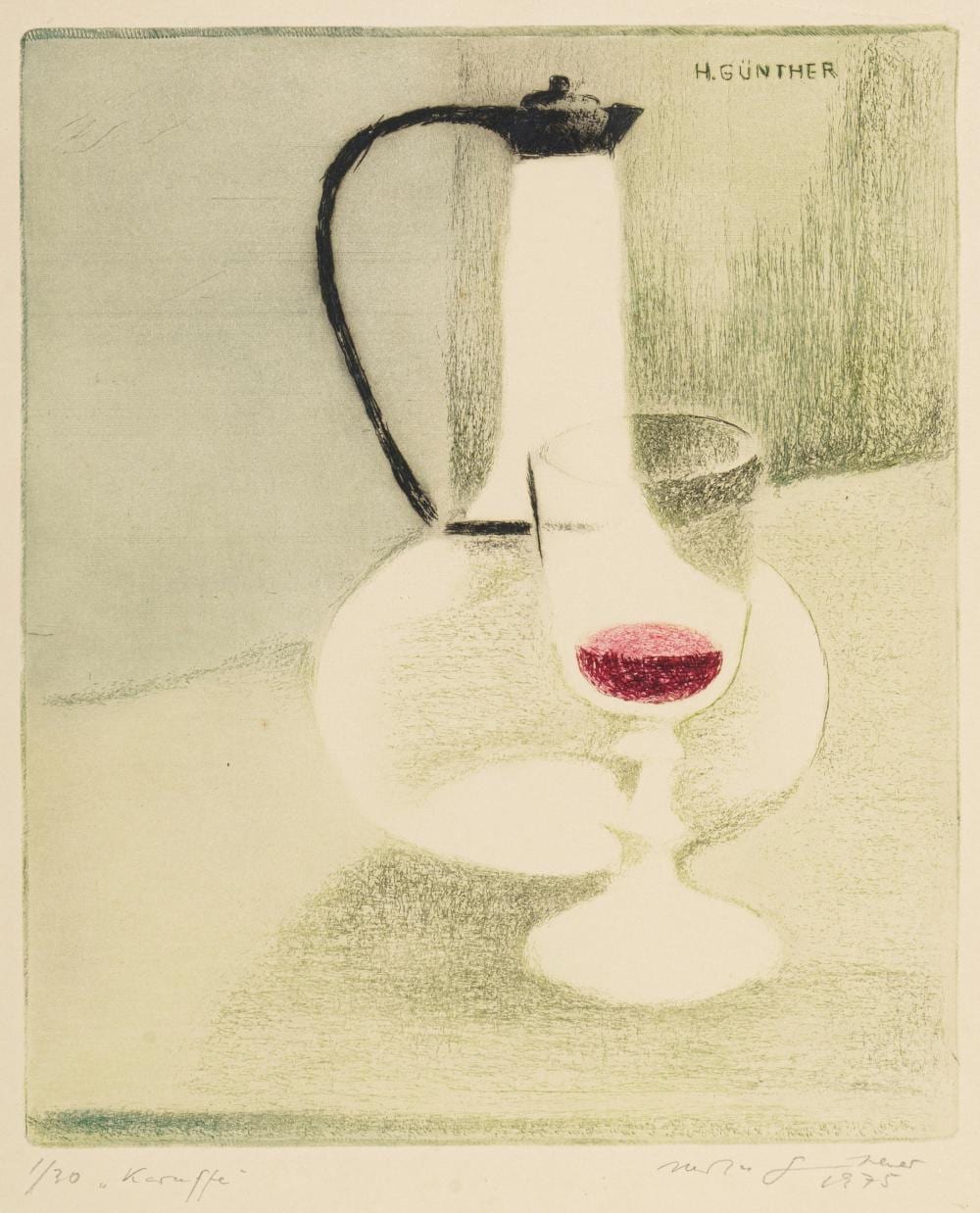 Herta Günther comparable auction result: herta g nther stilleben mit karaffe 1975