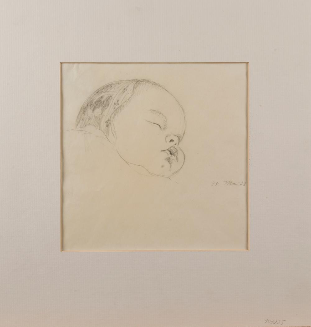 Anita Rée comparable auction result: anita ree attr skizze eines schlafenden kleinkindes 1933