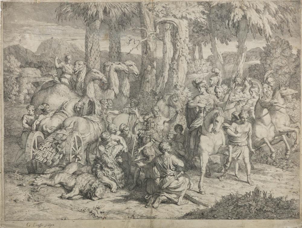 Gerard de Lairesse comparable auction result: gerard de lairesse 1640 1711 semiramis on the lion hunt engraving