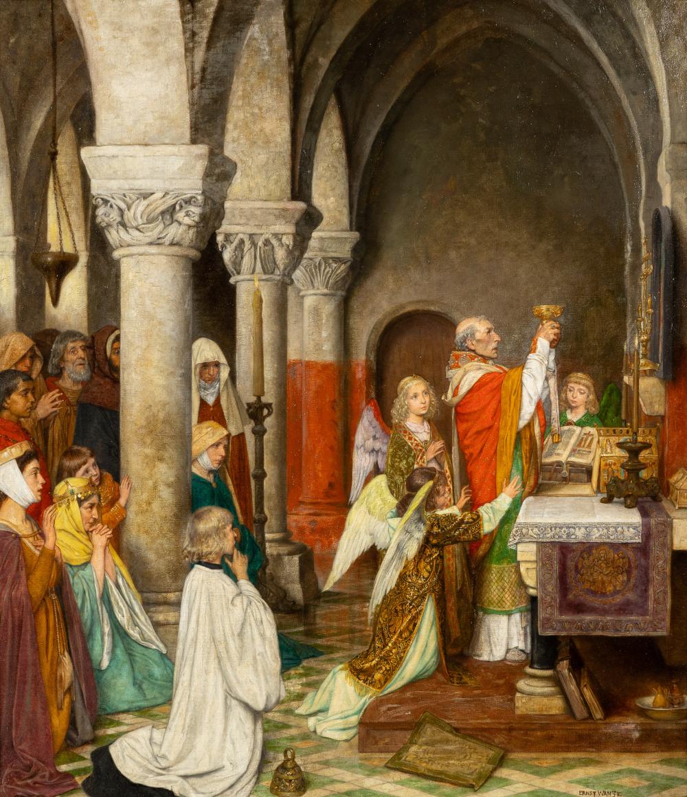 Ernest Wante comparable auction result: ernest wante 1872 1960 evocation of saint boniface in mainz oil on canvas