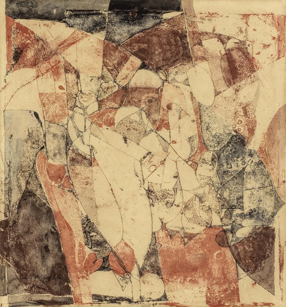 Jamil Naqsh comparable auction result: jamil naqsh 1939 2019 untitled khajuraho cave series