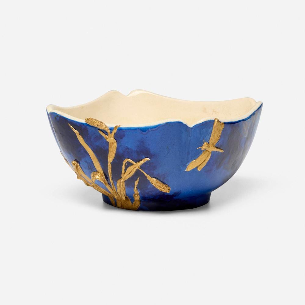 Mary Louise McLaughlin comparable auction result: mary louise mclaughlin bowl with wheat and dragonfly
