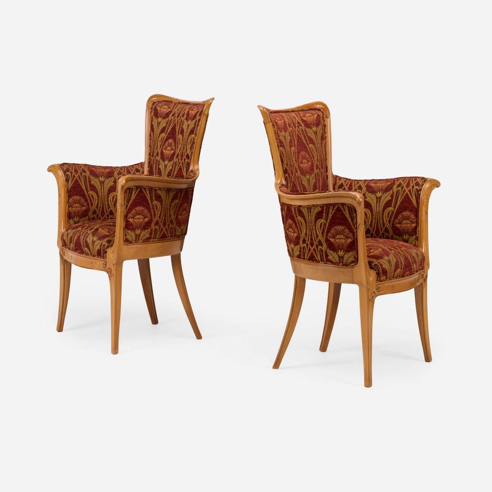 Eugene Gaillard comparable auction result: eugene gaillard armchairs pair