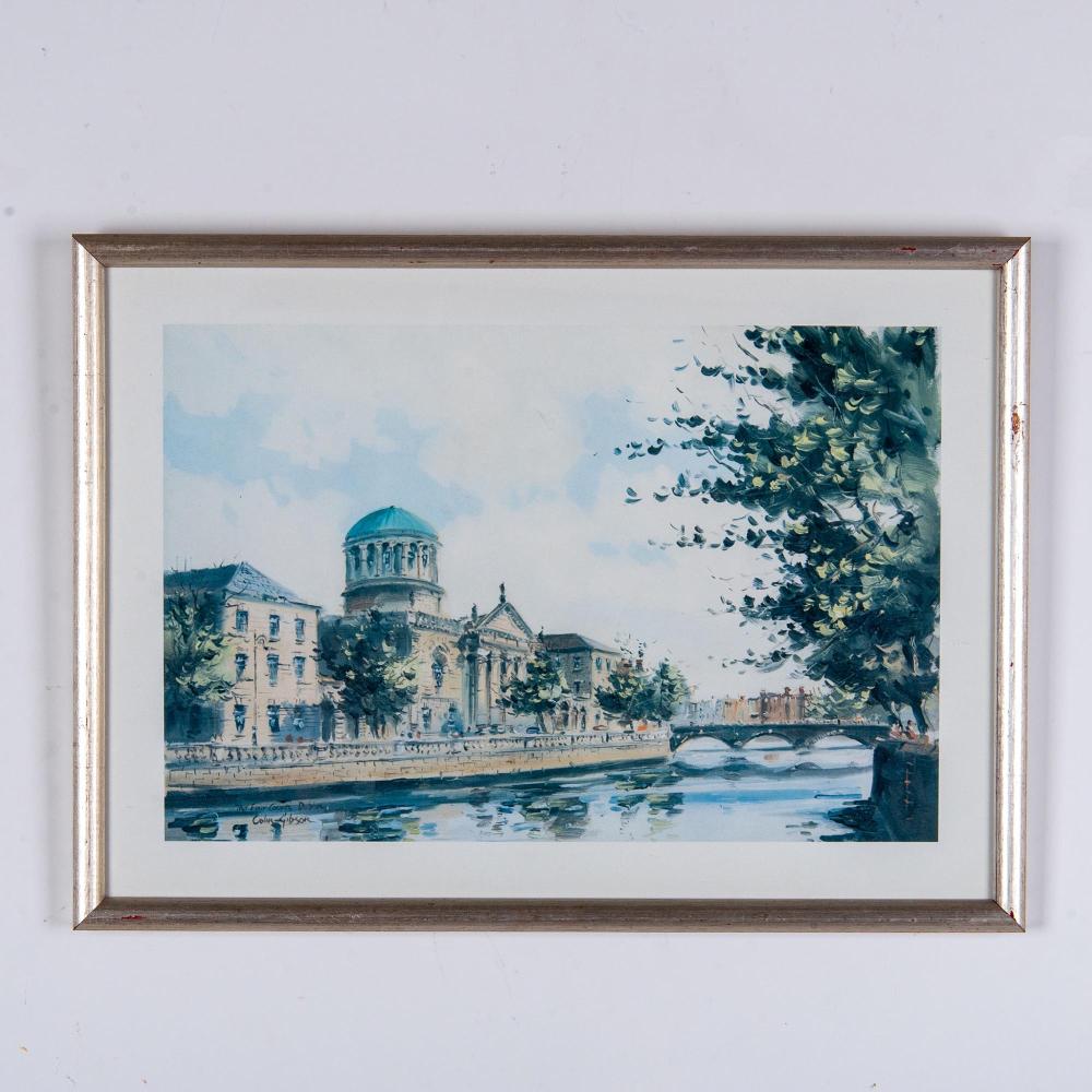 Colin (1935) Gibson comparable auction result: colin gibson dublin the four courts color print on paper