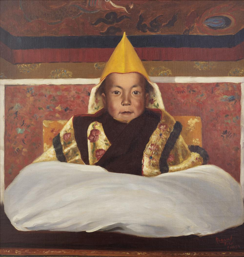 Kanwal Krishna comparable auction result: kanwal krishna indian 1910 1993 portrait of his holiness the 14th dalai lama at his enthronement