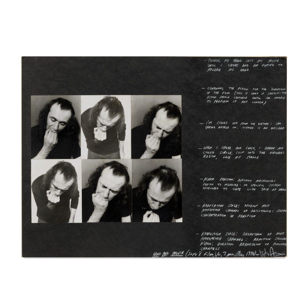 Vito Acconci comparable auction result: vito acconci 1940 2017 hand and mouth super 8 film b w 3 min 1970