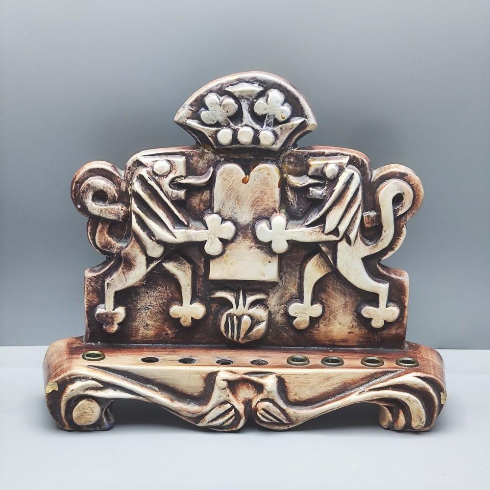 Eliezer Weishoff comparable auction result: eliezer weishoff b 1938 ceramic hanukkah menorah designed by the artist made by beit hayotzer
