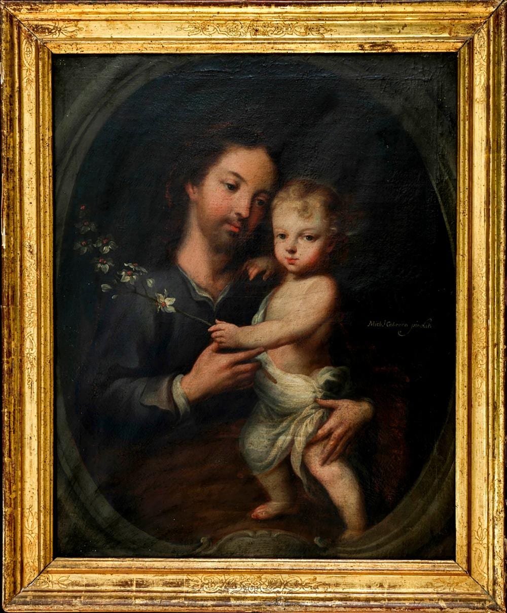 Miguel Cabrera comparable auction result: miguel cabrera mexico 1695 1768 saint joseph with the child jesus