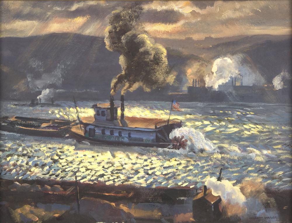 Everett Longley Warner comparable auction result: everett longley warner american 1877 1963 industrial river scene