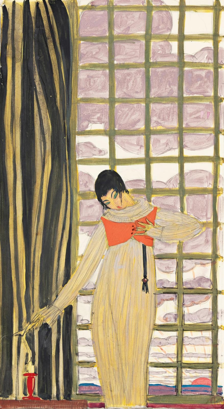 Georges Lepape comparable auction result: georges lepape 1887 1971 red vest at sunset