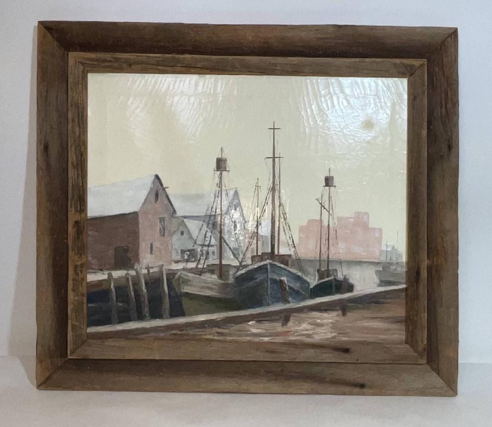 Abraham Rosenthal comparable auction result: fishing boat painting by abraham rosenthal