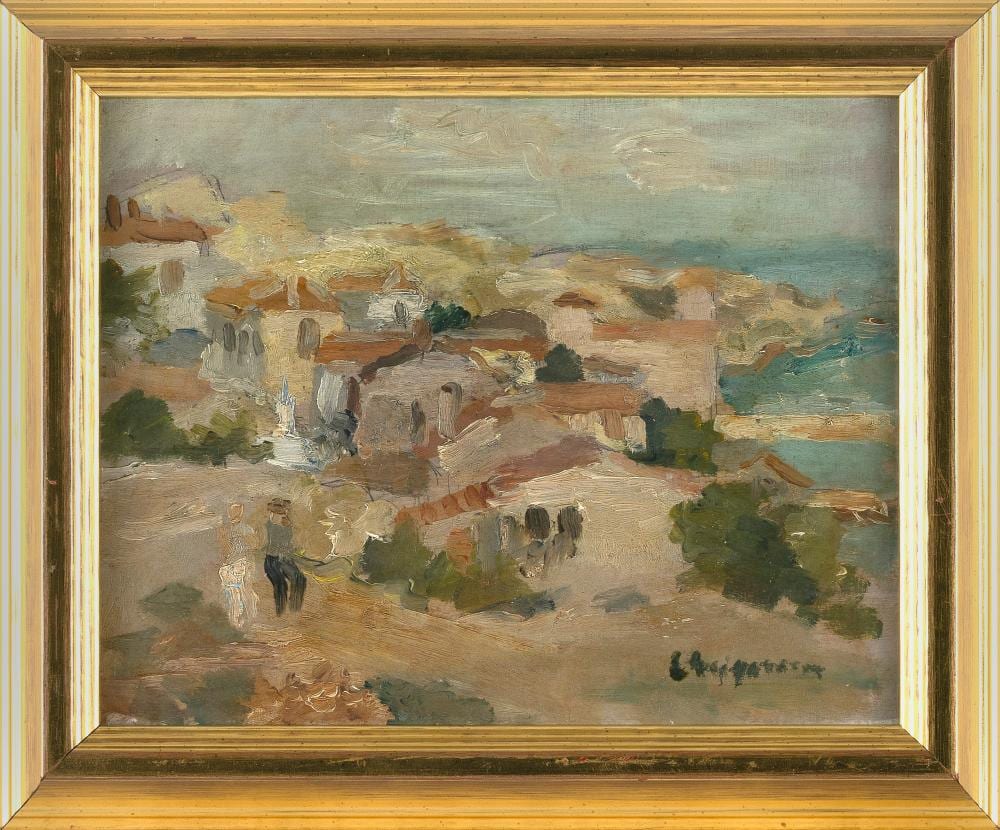 lucian grigorescu romania 1894 1965 seaside landscape cassis france oil on board 8 75 x 10 75 framed 11 x 13 · Eldred's · 2025-06-05 Lucian Grigorescu comparable auction result: lucian grigorescu romania 1894 1965 seaside landscape cassis france oil on board 8 75 x 10 75 framed 11 x 13