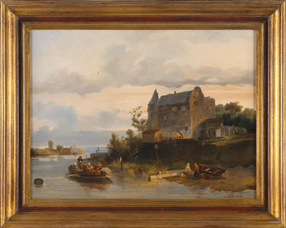 Salomon Leonardus Verveer comparable auction result: salomon leonardus verveer the netherlands 1813 1876 river landscpe oil on panel 13 25 x 17 25 sight framed 17 5 x 22