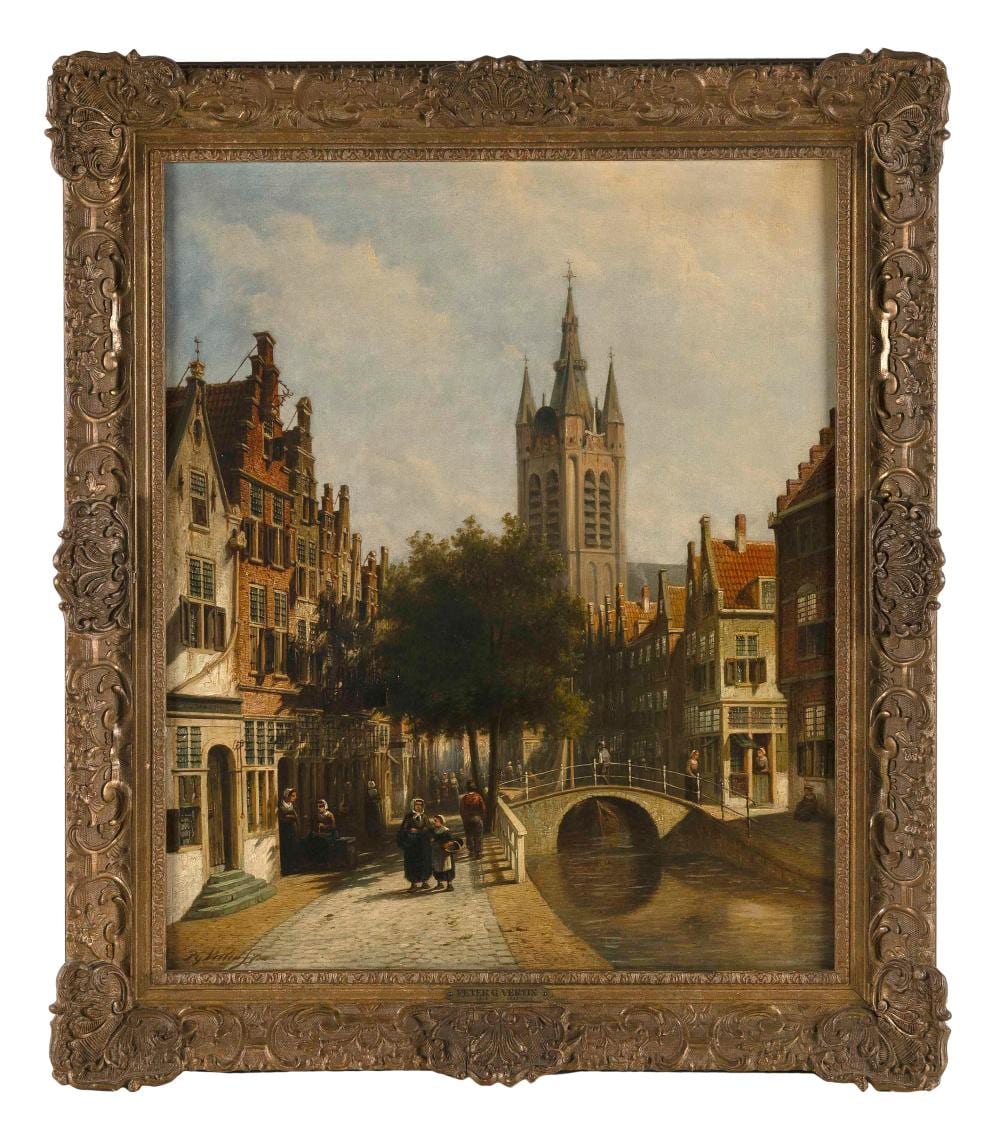 Petrus Gerardus Vertin comparable auction result: petrus gerardus vertin the netherlands 1819 1893 the oude kerk on the canal oil on canvas 24 25 x 19 5 framed 29 5 x 25 25