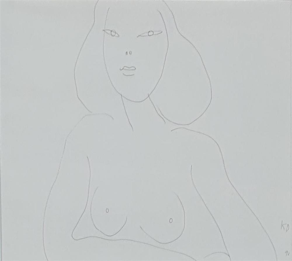 Ken Done comparable auction result: ken done 1940 nude 1992 ink on paper initalled and dated lower right 29 5 x 35 cm framed 46 5 x 58 5 cm with accompanyin