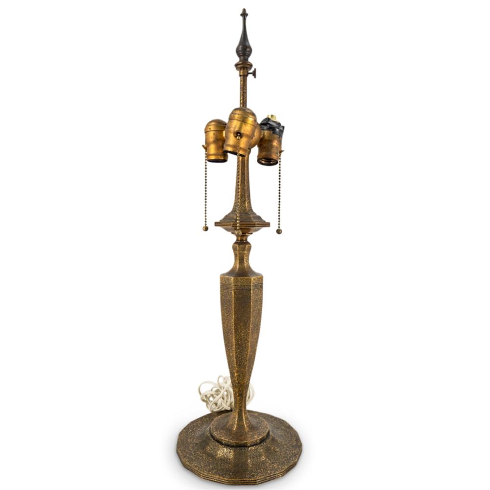 Antique Tiffany Studios Gilt Bronze Table Lamp sold by Akiba Galleries, lot 87 — auction record photograph