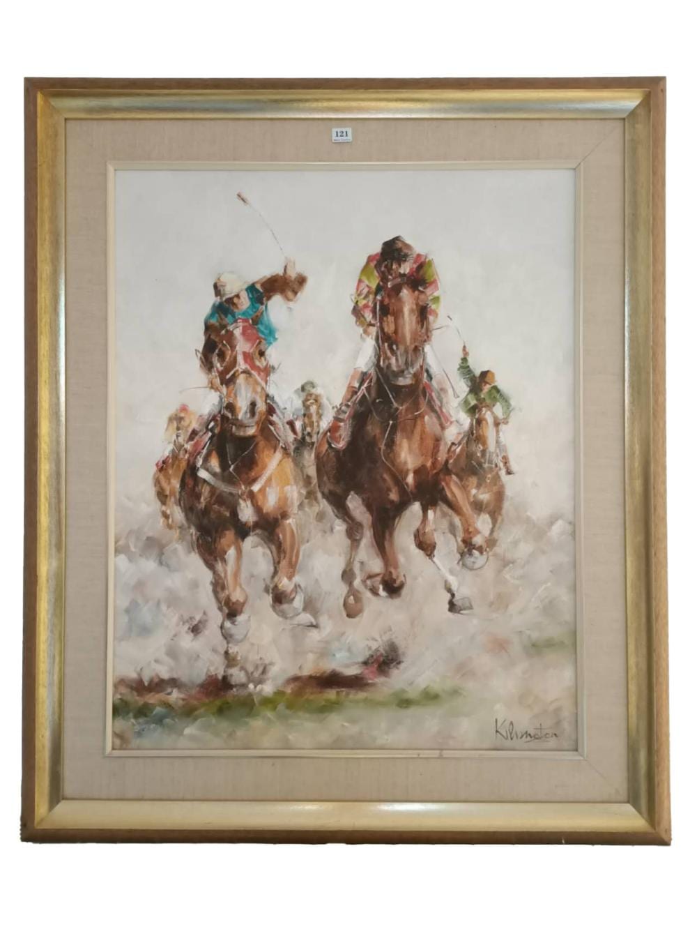 Patrick Kilvington comparable auction result: patrick kilvington 1922 1990 the race oil on canvas 75x60cm signed lower right