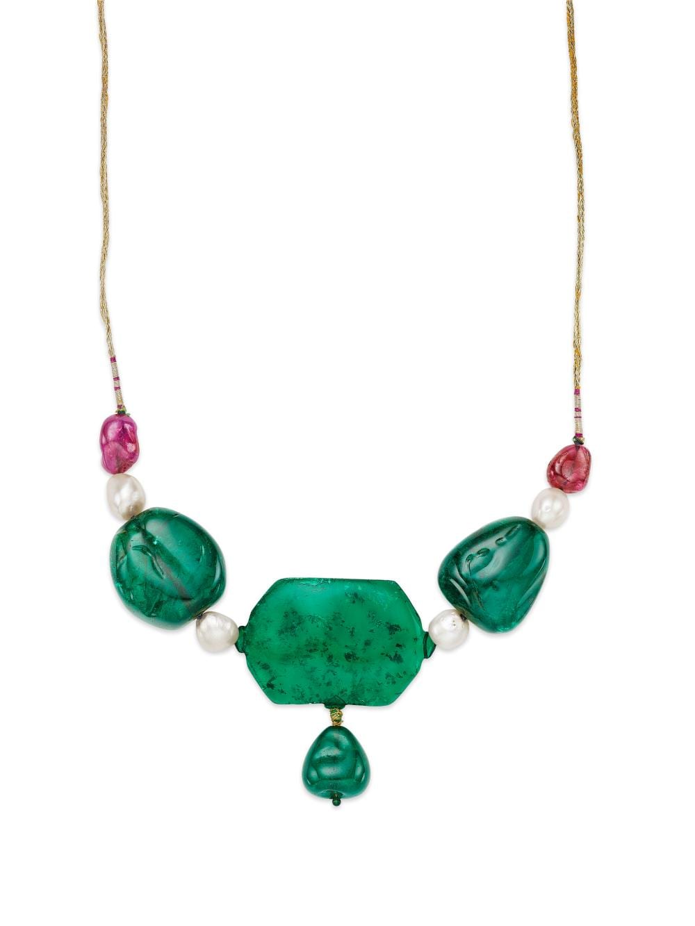 A Mughal Multi-Gem And Emerald Necklace. comparable sale
