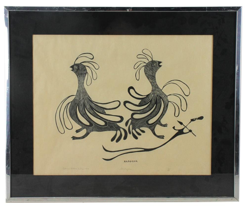 Agnes Nanogak comparable auction result: agnes nanogak stratagem stone cut print