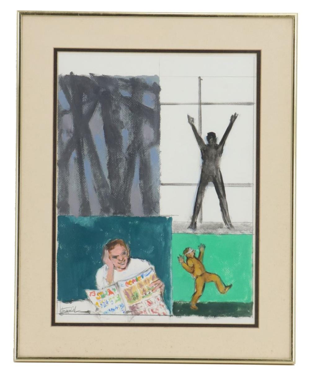 Joseph Jeswald comparable auction result: joseph jeswald 1927 2009 american oil on canvas impressionist collaged vignettes
