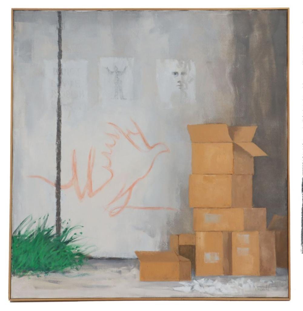 Joseph Jeswald comparable auction result: joseph jeswald 1927 2009 american oil on canvas impressionist urban landscape alley ii