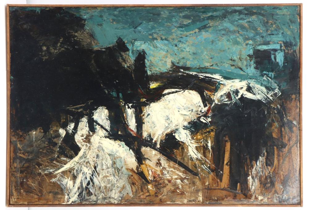 Viar (20th/21st Century) American, Large Abstract Oil on Panel Painting sold by Sarasota Estate Auction, lot 94 — auction record photograph