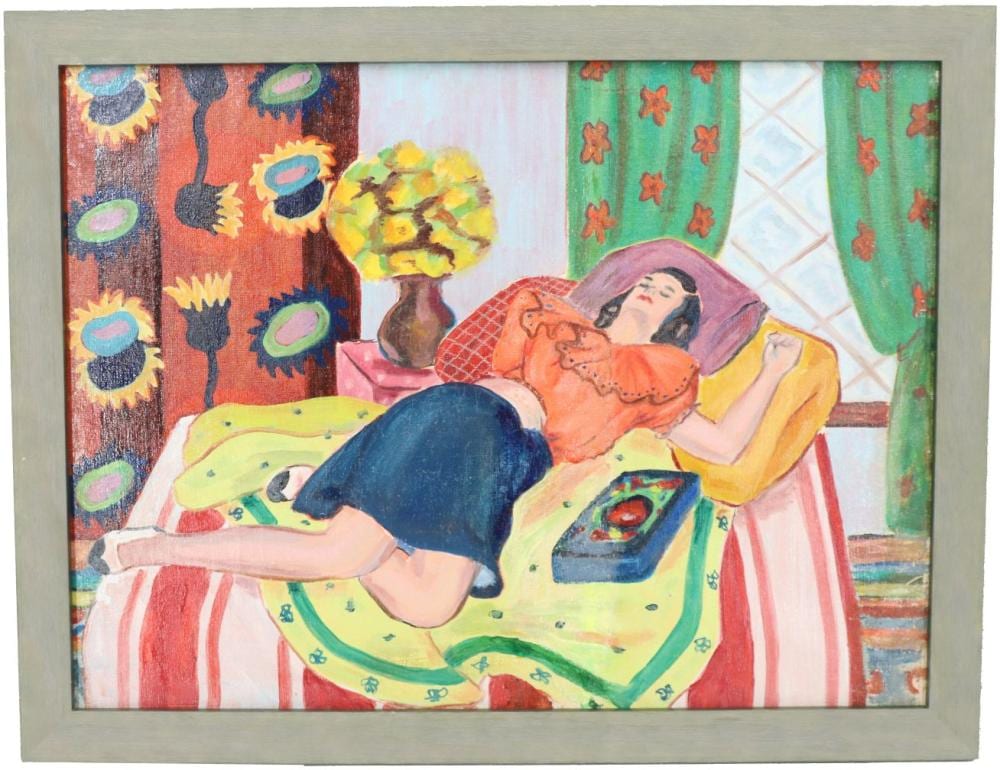 ora gipe 20th century american 1940 s oil on canvas painting of a young woman resting · Sarasota Estate Auction · 2025-06-07 Ora Gipe comparable auction result: ora gipe 20th century american 1940 s oil on canvas painting of a young woman resting