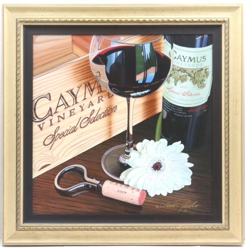 Scott Jacobs comparable auction result: scott jacobs born 1958 american acrylic on canvas still life afternoon delight caymus