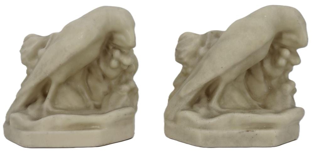 Pair of Rookwood Pottery Ceramic Bird Bookends sold by Sarasota Estate Auction, lot 362 — auction record photograph