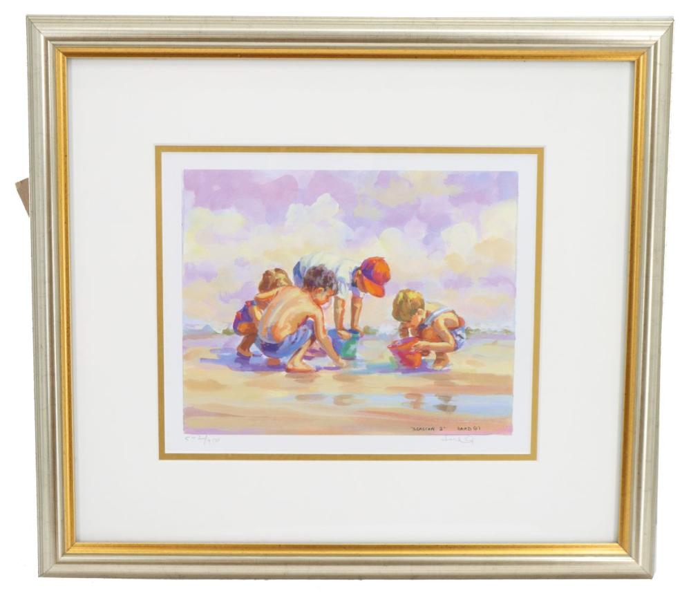 lucelle raad born 1942 british american beach scene lithograph · Sarasota Estate Auction · 2025-06-07 Lucelle Raad comparable auction result: lucelle raad born 1942 british american beach scene lithograph