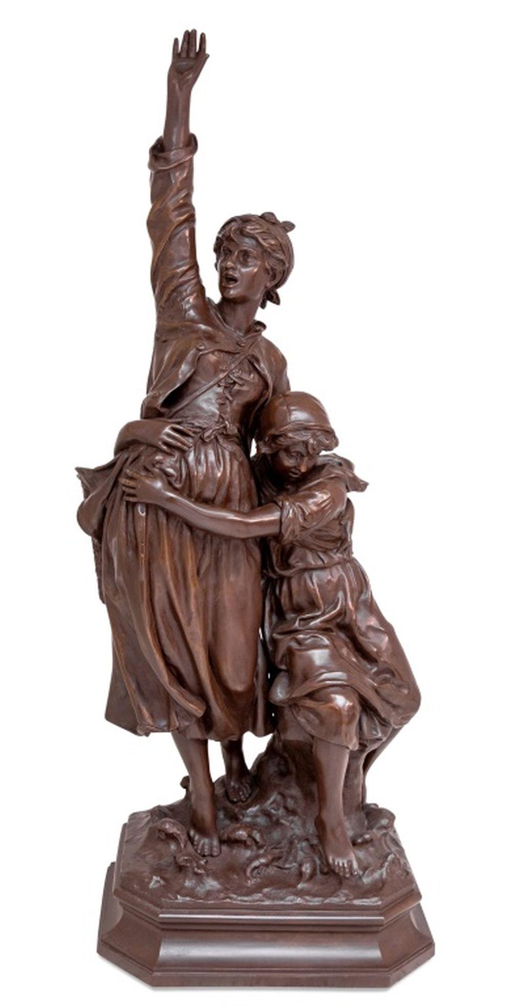 Marcel Debut comparable auction result: marcel debut la crie patinated bronze