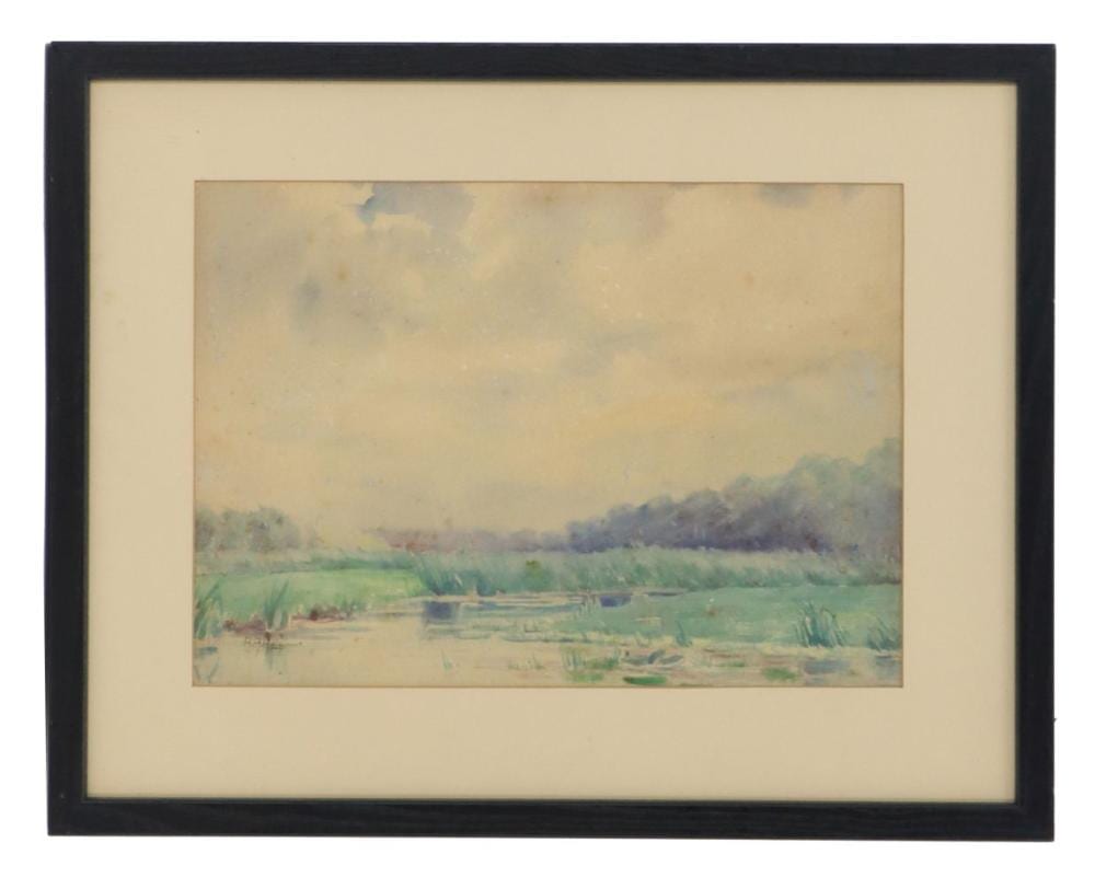 Anna Althea Hills comparable auction result: anna althea hills 1882 1930 afternoon clouds laguna beach signed watercolor on paper