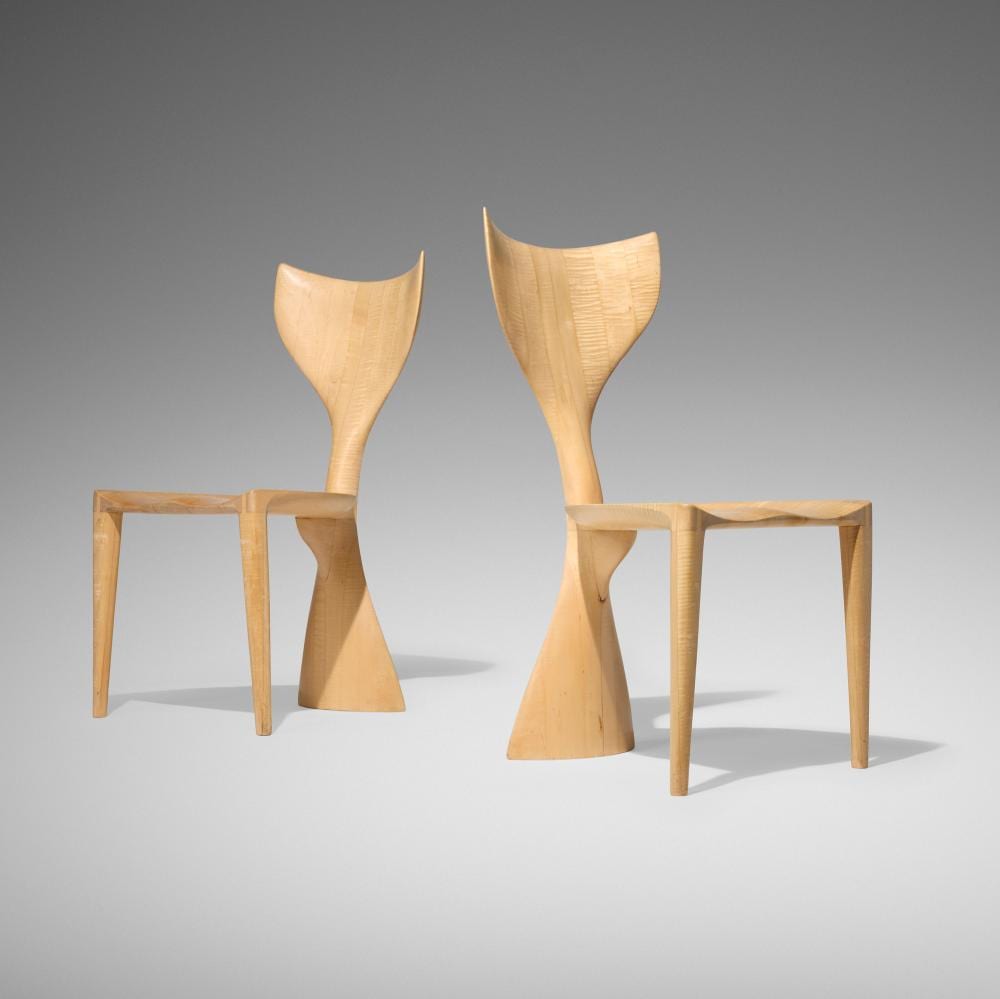 Michael Coffey comparable auction result: michael coffey whaleback chairs pair