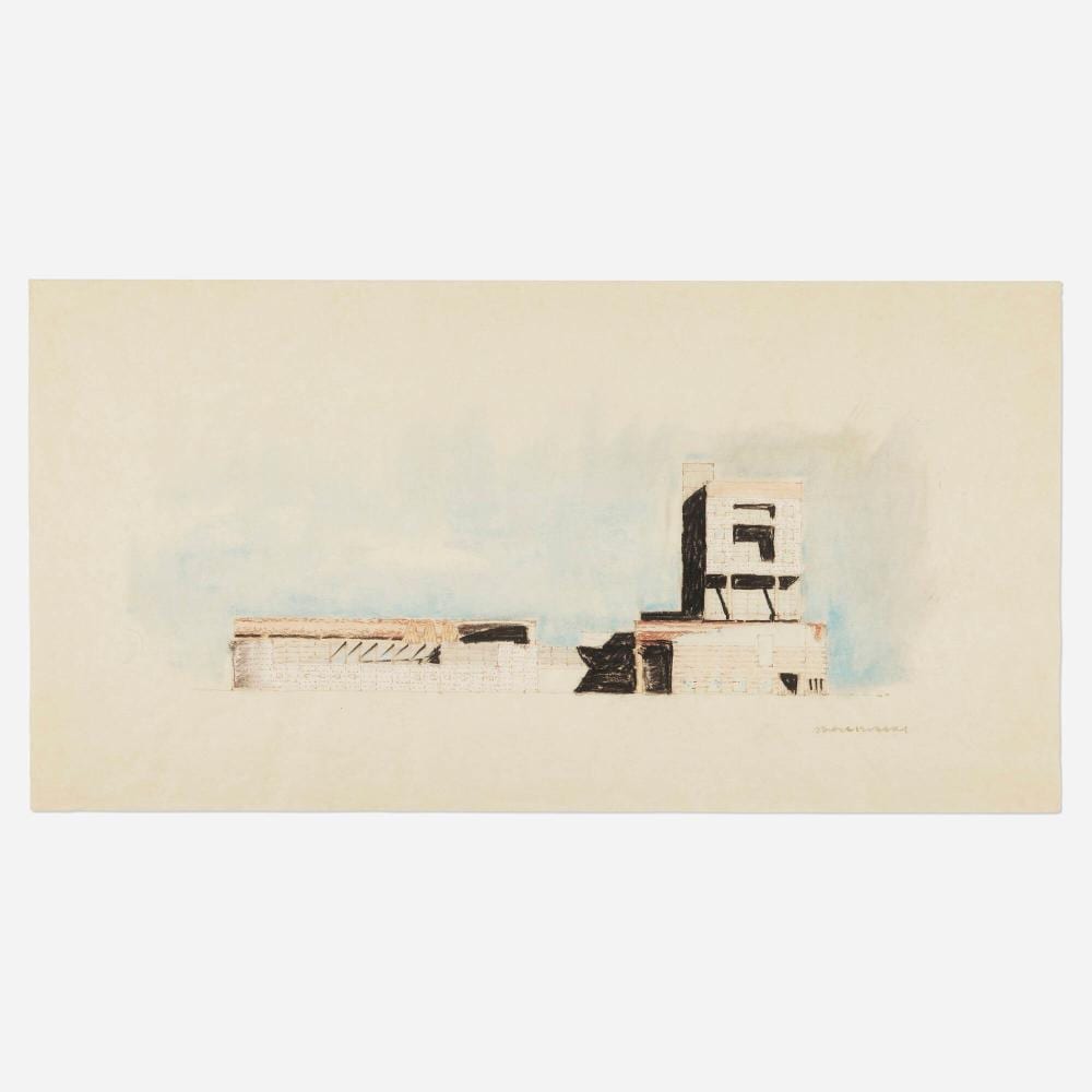Arata Isozaki comparable auction result: arata isozaki kitakyushu international conference center elevation study