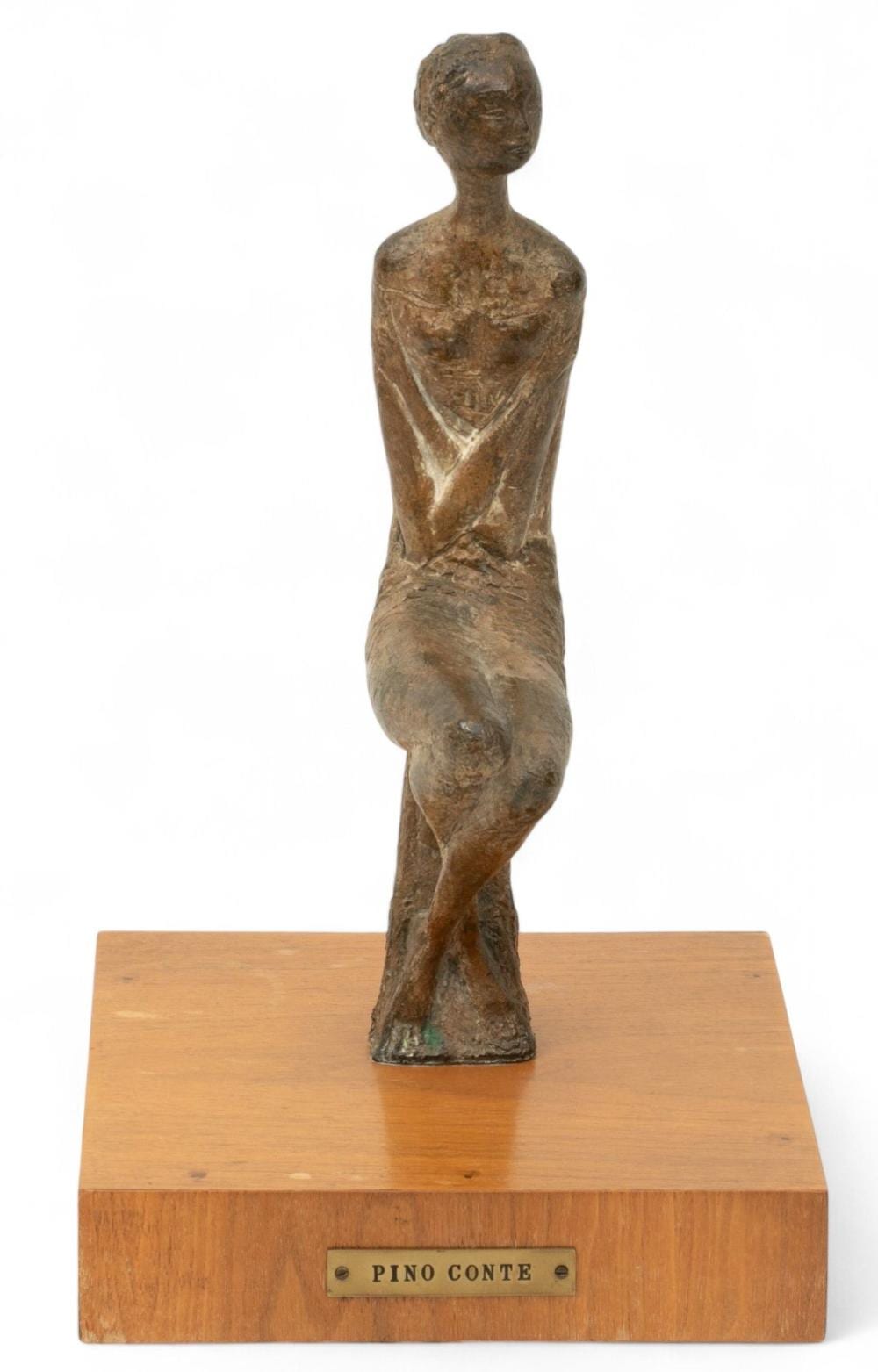 Pino Conte comparable auction result: pino conte italian 1915 1997 bronze scuplture seated woman h 13 w 2 8 l 6