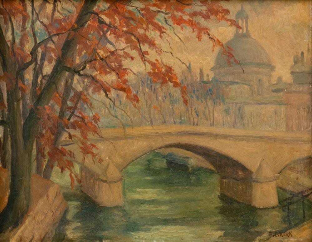 Frank Cohen Kirk comparable auction result: frank cohen kirk american 1889 1963 oil on canvas board parisian cityscape h 10 5 w 13 5