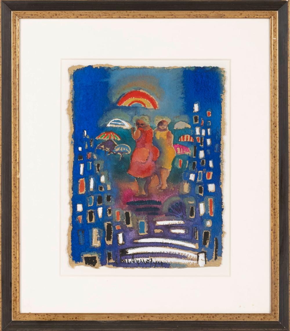 Roberto Chichorro comparable auction result: roberto chichorro n 1941 figuras femininas t cnica mista sobre papel dim aprox 51 x 33 5 cm