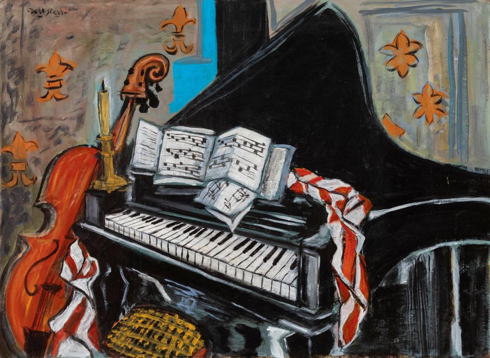 Ismael González de la Serna comparable auction result: ismael gonz lez de la serna guadix granada 1898 paris 1968 piano and cello oil on canvas signed in the upper left corner attached certificate issued by sam benady