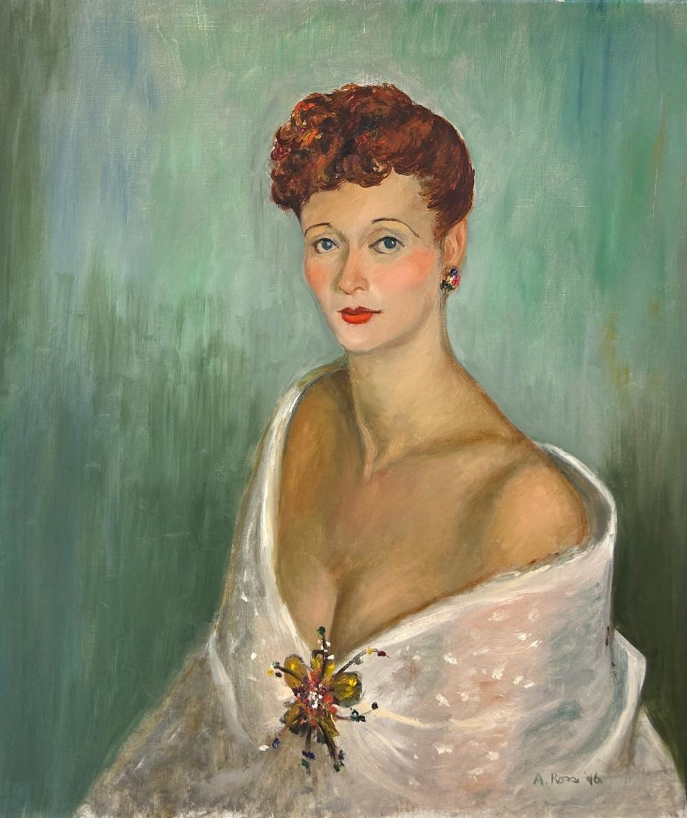 Alvin Ross comparable auction result: alvin ross 1920 1975 aunt nan 1946 oil on canvas 28 x 24