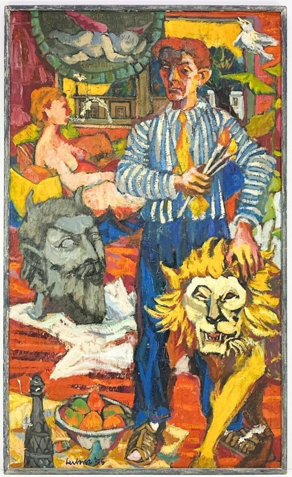 Martin Lubner comparable auction result: martin lubner 1929 2016 oil on canvas portrait of painter 1956
