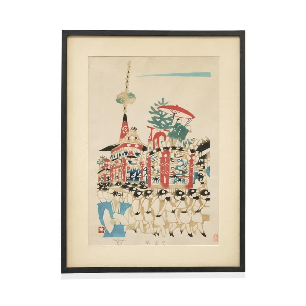 Inagaki Nenjiro comparable auction result: inagaki nenjiro mikumo 1902 1963 processione del matsuri inagaki nenjiro mikumo 1902 1963 matsuri procession