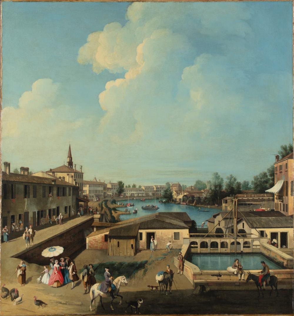 Giovanni Battista Cimaroli comparable auction result: giovanni battista cimaroli 1687 1771 veduta della chiusa di dolo sul canale del brenta 1745 1750