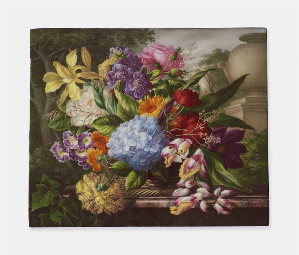 a vienna porcelain panel with a flower still life painted by joseph nigg · Lempertz · 2025-06-21 Joseph Nigg comparable auction result: a vienna porcelain panel with a flower still life painted by joseph nigg