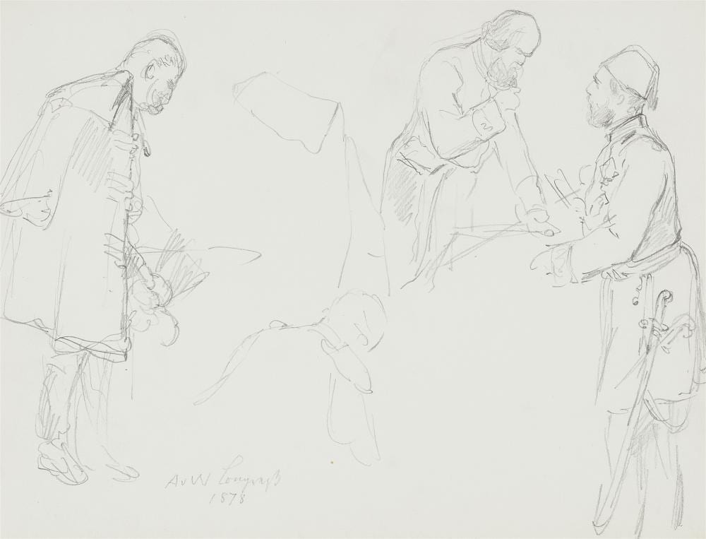 Anton von Werner comparable auction result: anton von werner figure studies for the berlin congress